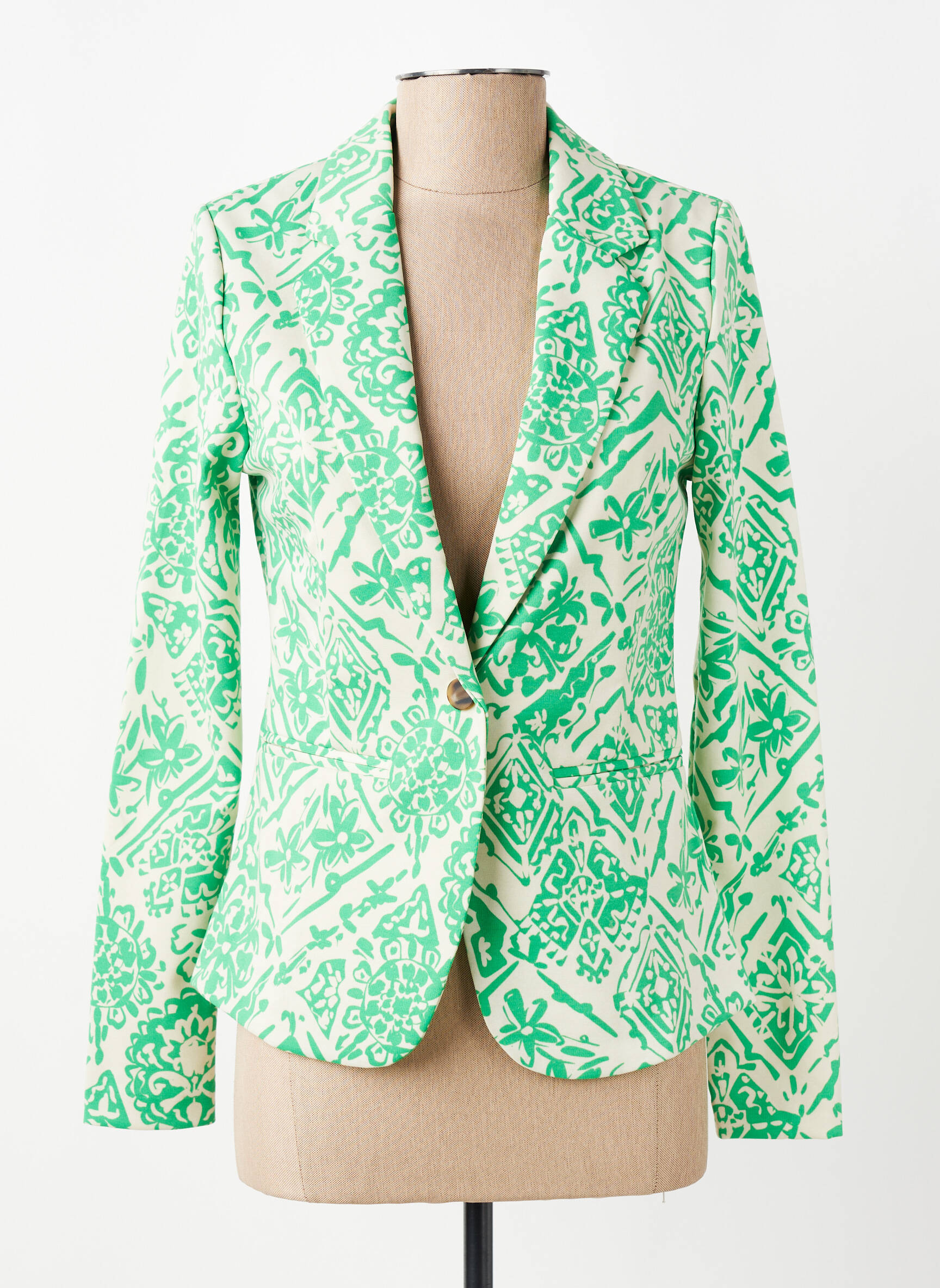 Blazer fausses poches vert ICHI femme