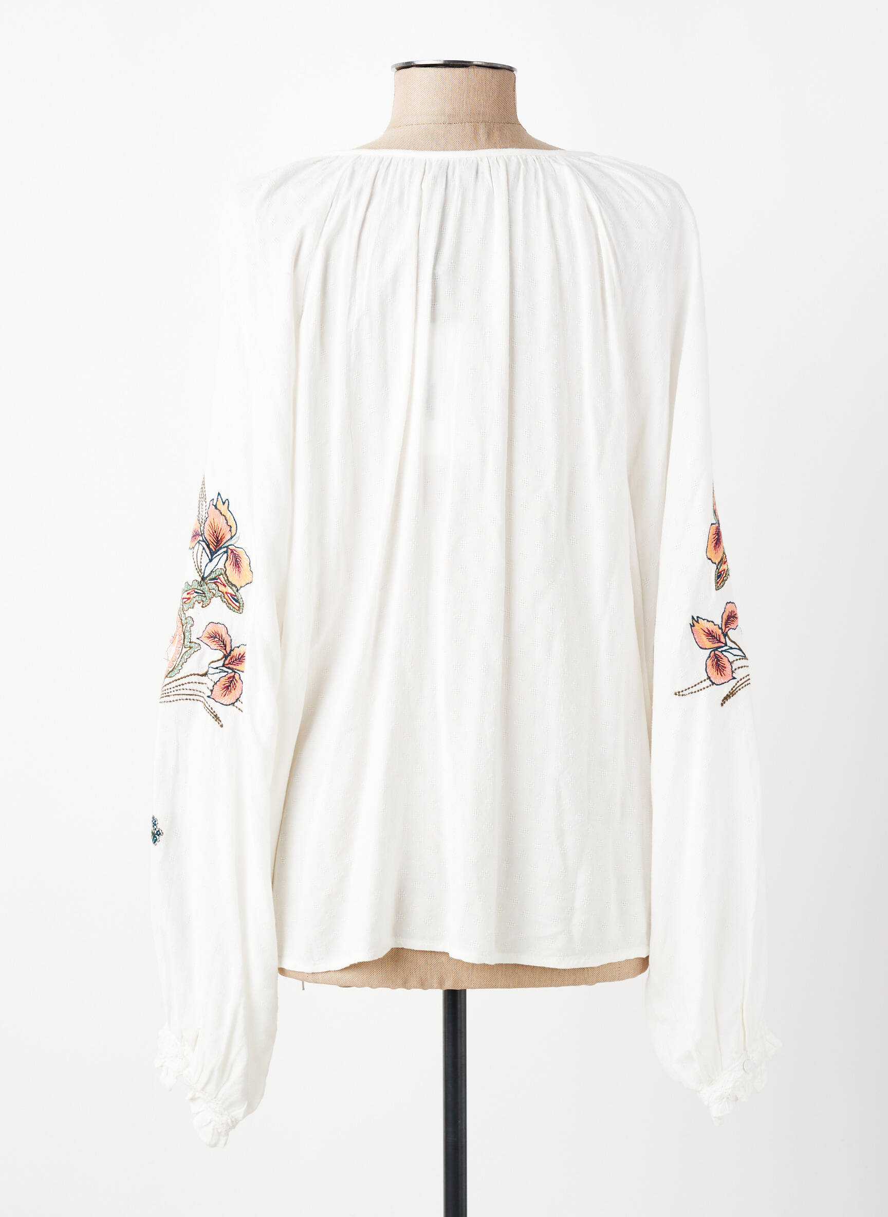 Blouse col rond manches longues beige MOLLY BRACKEN femme