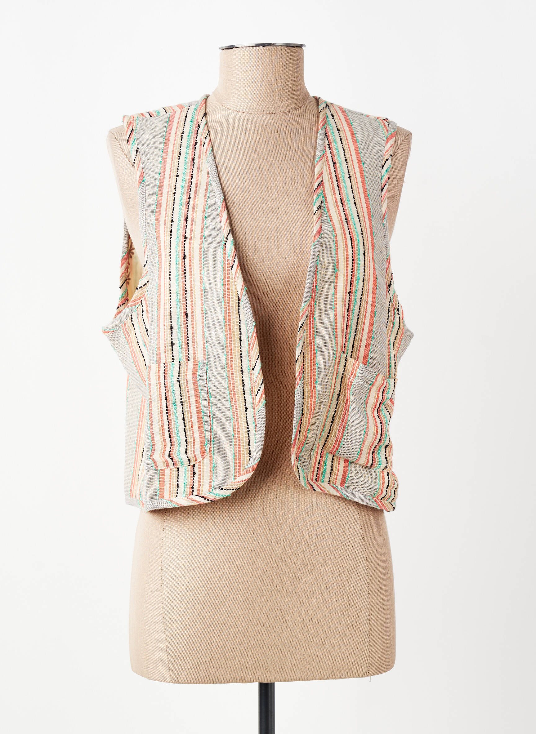 Gilet sans manche poches beige LOLA ESPELETA femme