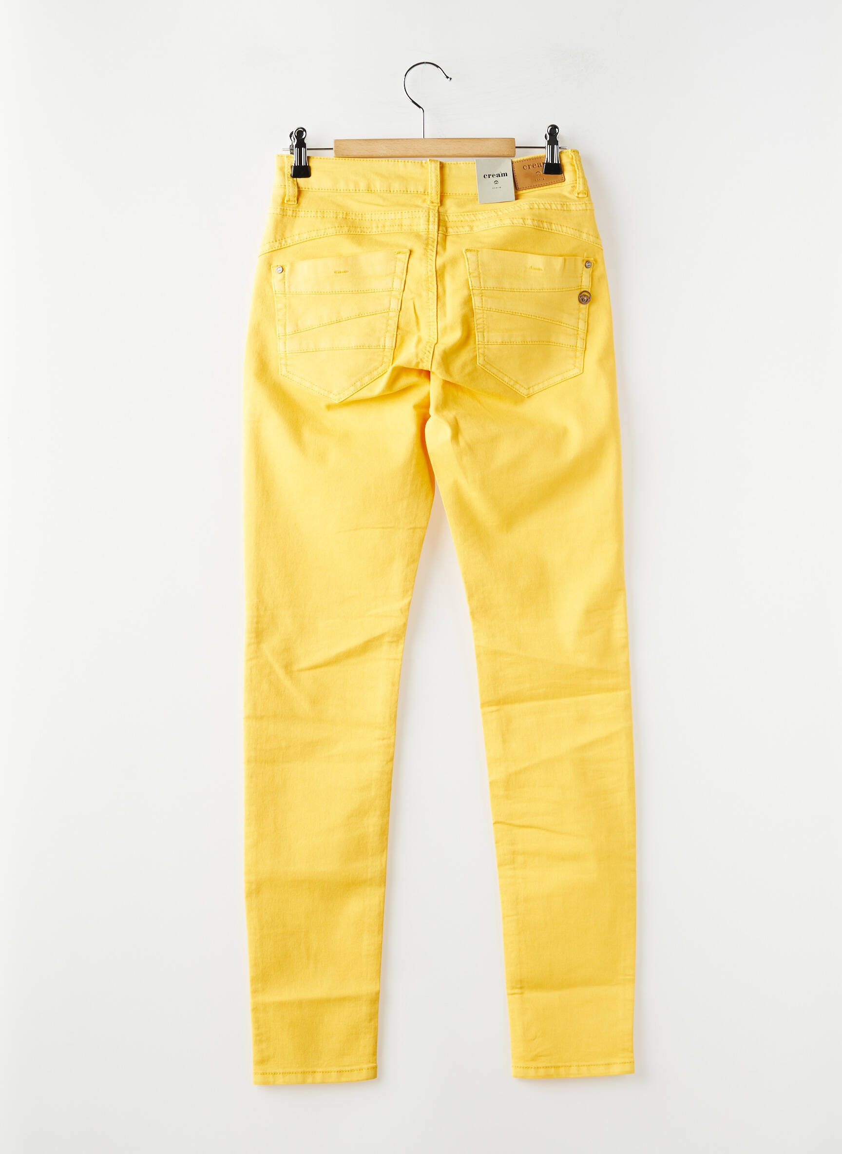 Jeans coupe slim stretch taille normale jaune CREAM femme