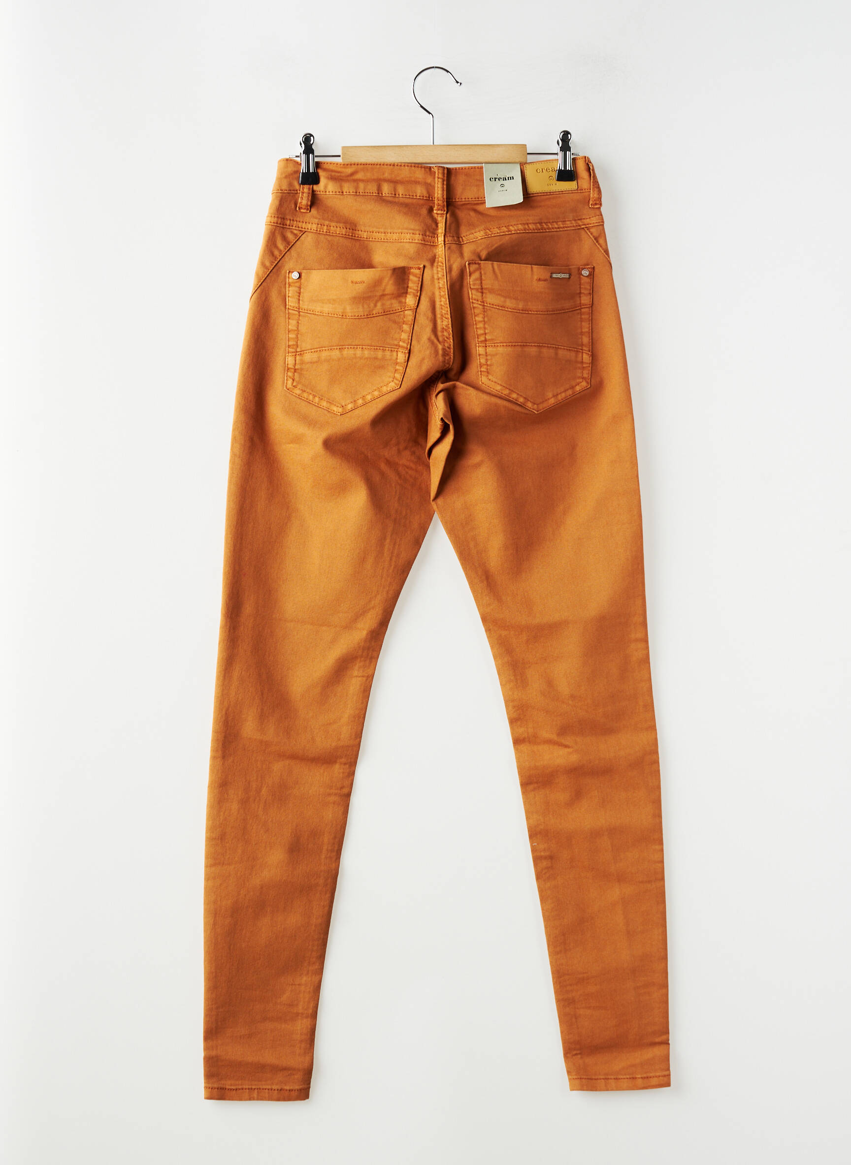 Jeans coupe slim stretch taille normale orange CREAM femme