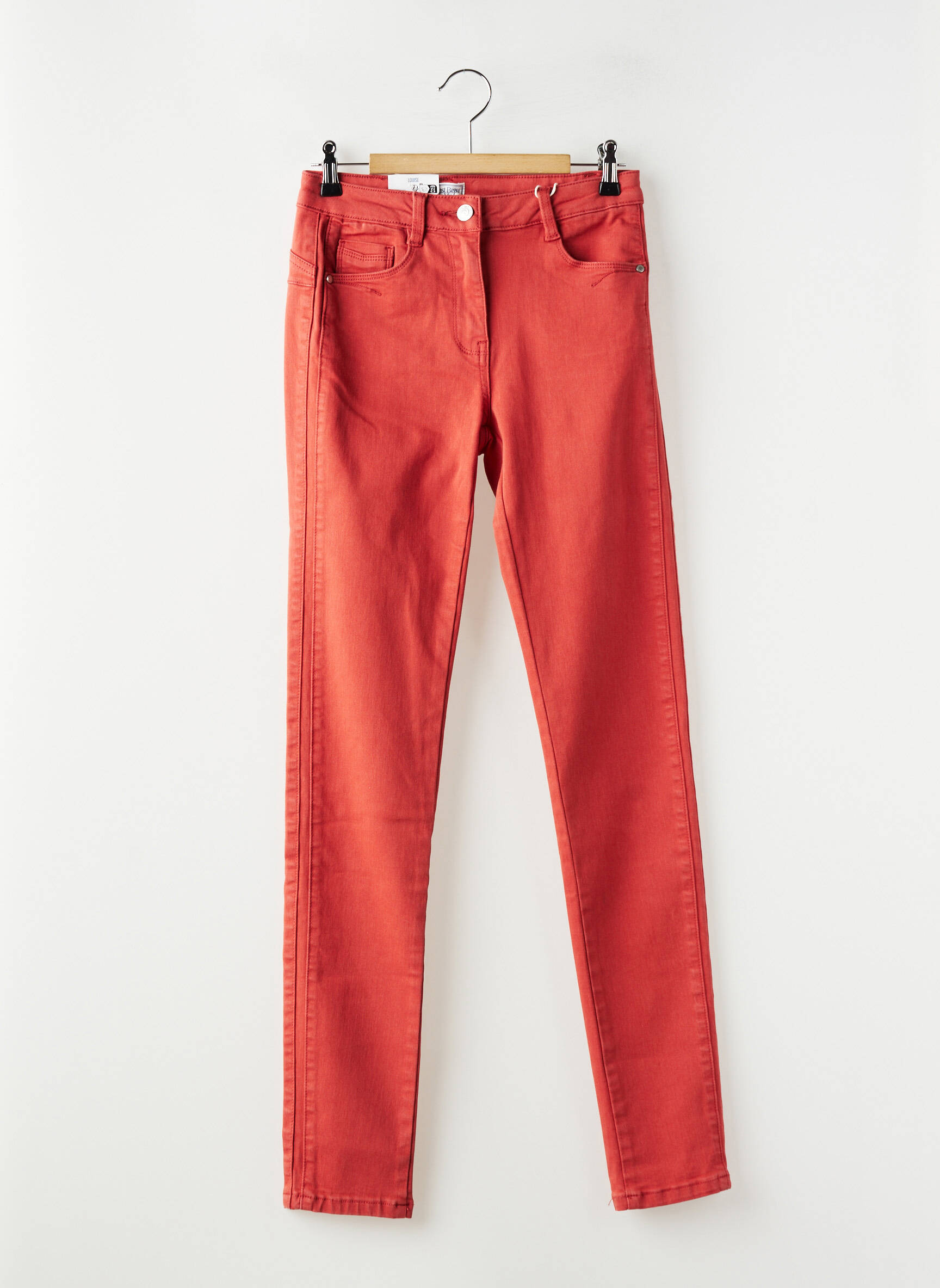 Jeans coupe slim stretch taille normale rose C'EST BEAU LA VIE femme