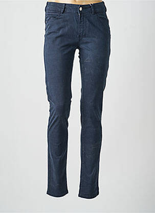 Pantalon slim tissage popeline taille normale bleu C'EST BEAU LA VIE femme