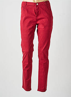 Pantalon slim tissage popeline taille normale rouge C'EST BEAU LA VIE femme