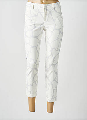 Pantalon 7/8 taille à pinces taille normale blanc YAYA femme