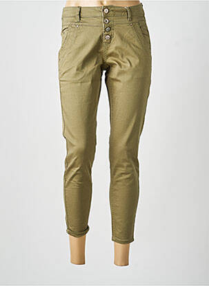 Jeans coupe slim stretch taille normale vert CREAM femme