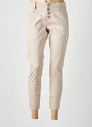 Jeans coupe slim stretch taille normale beige CREAM femme