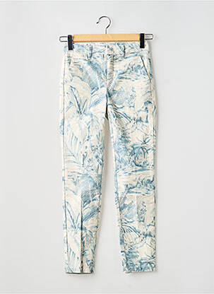 Pantalon chino tissage popeline taille normale bleu YAYA femme