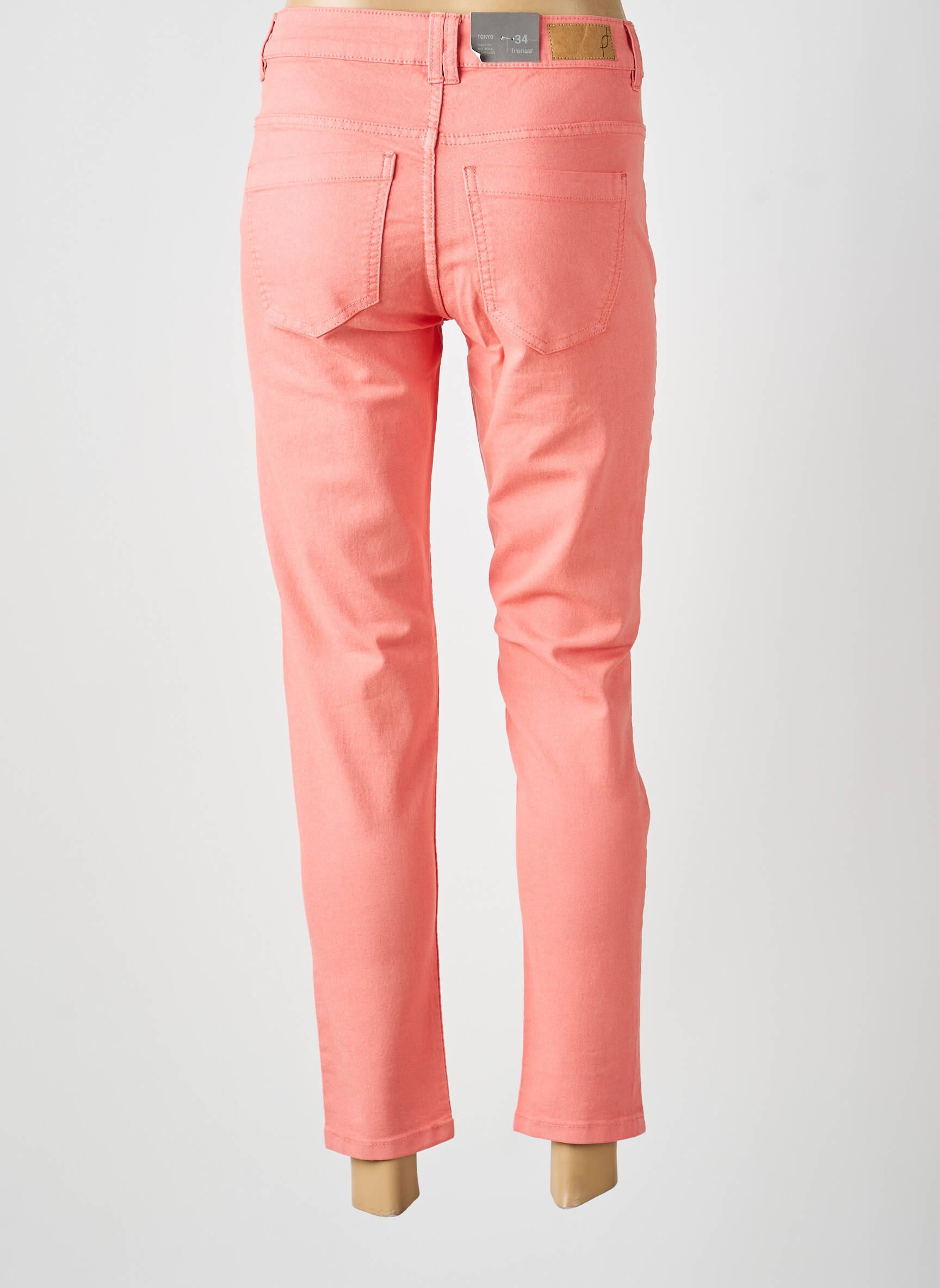Jeans coupe slim taille normale taille normale rose FRANSA femme