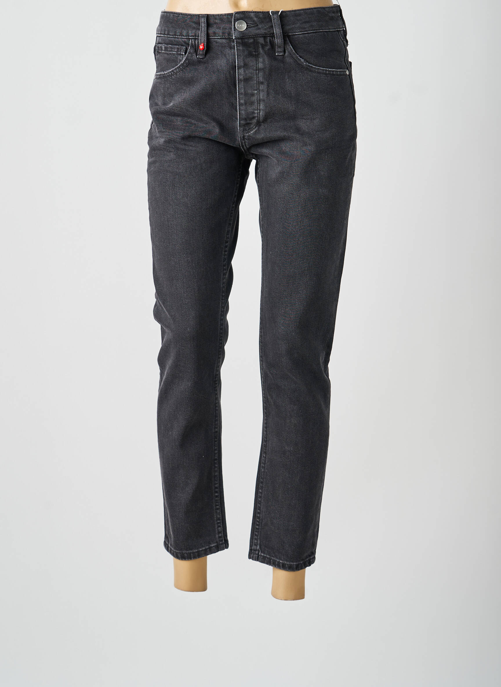 Jean coupe mom poches taille normale noir F.A.M. femme