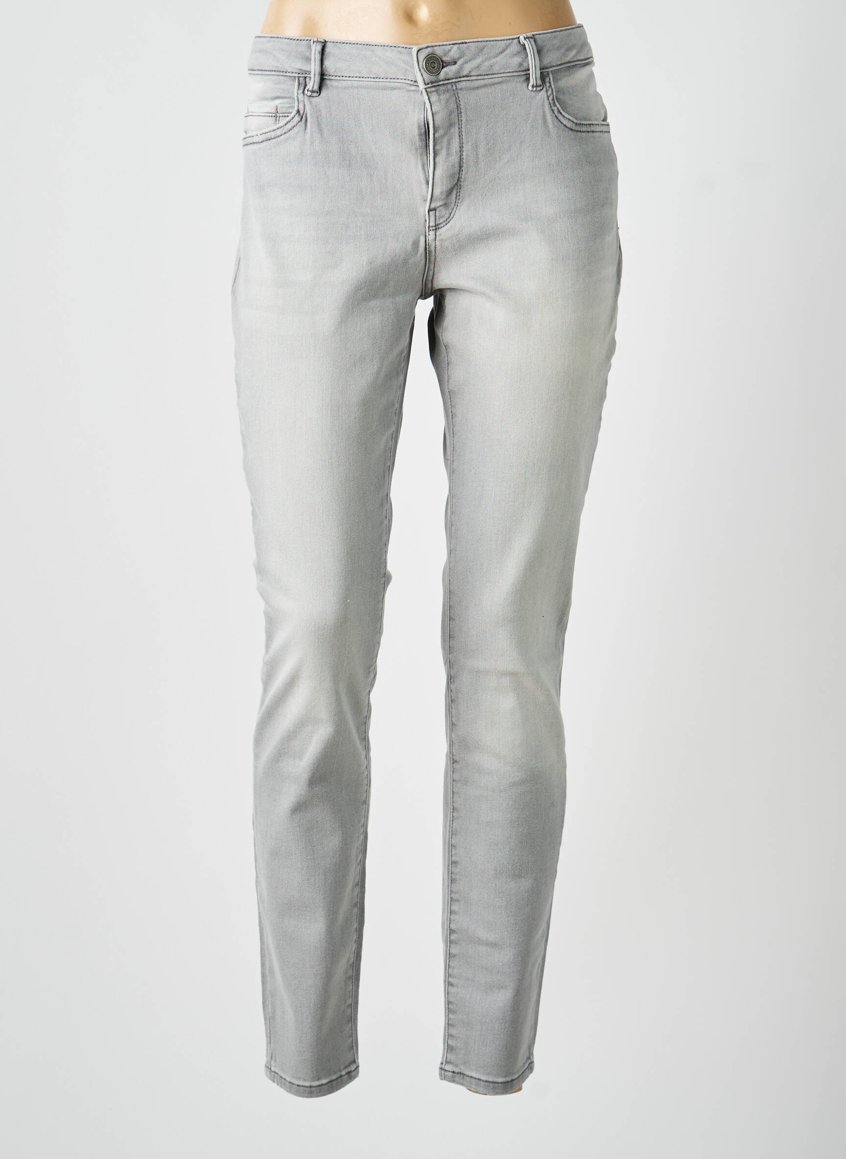 Jeans coupe slim stretch taille normale gris YAYA femme