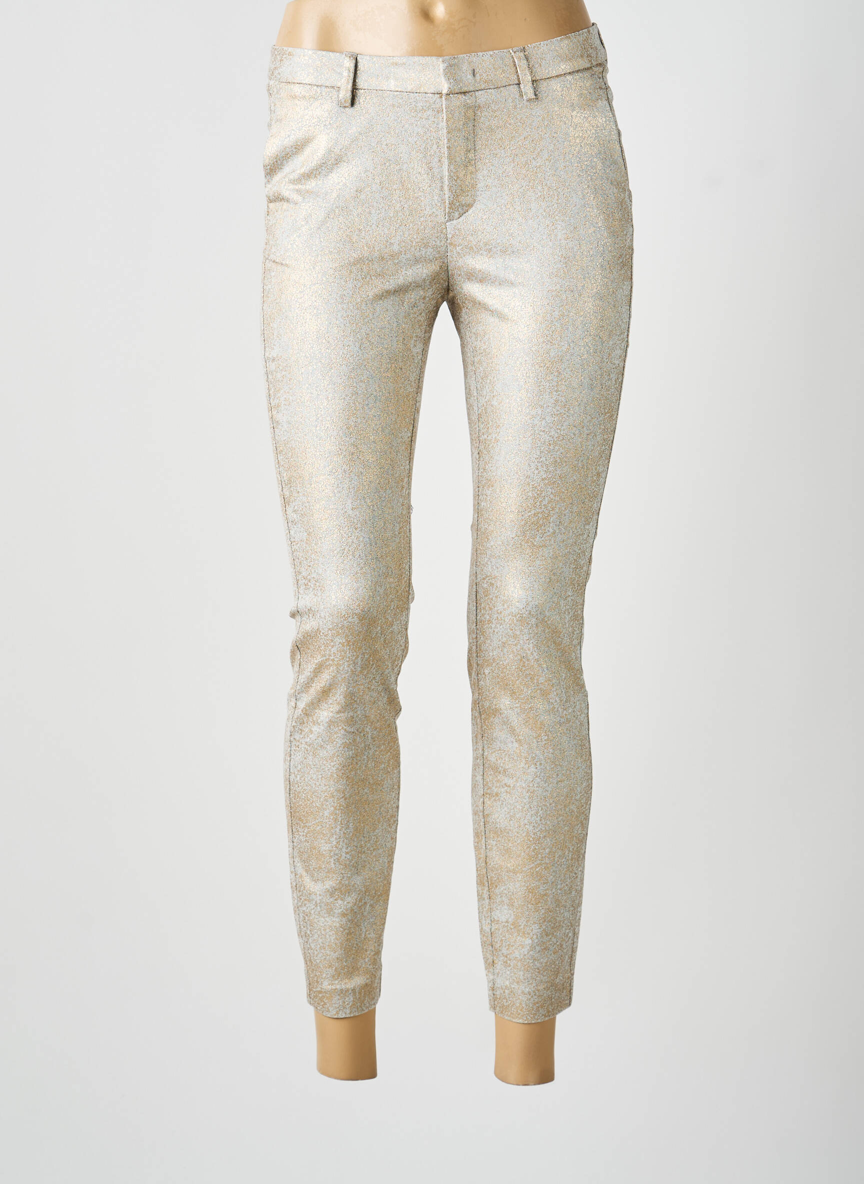 Pantalon chino stretch taille normale or YAYA femme
