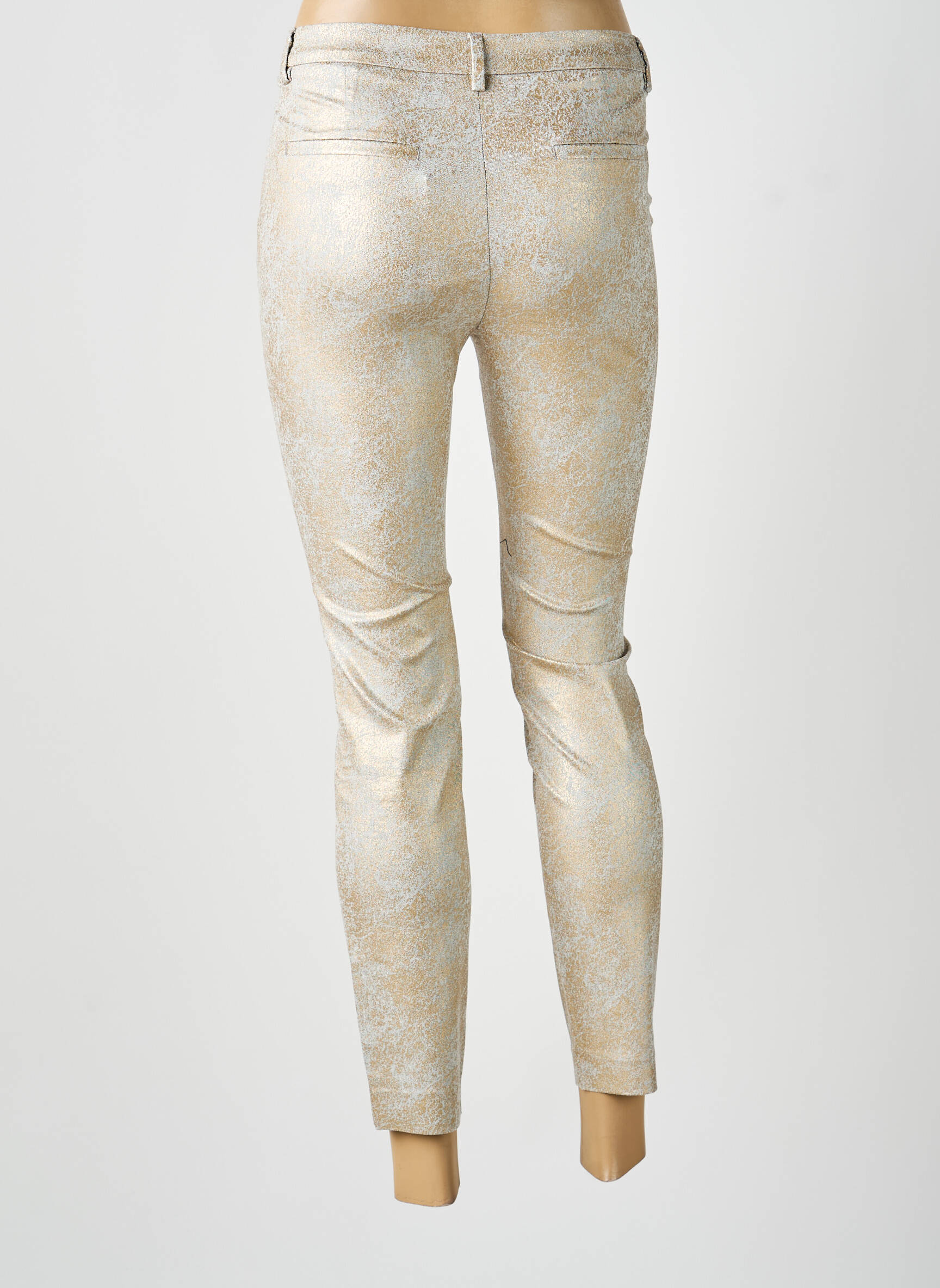 Pantalon chino stretch taille normale or YAYA femme