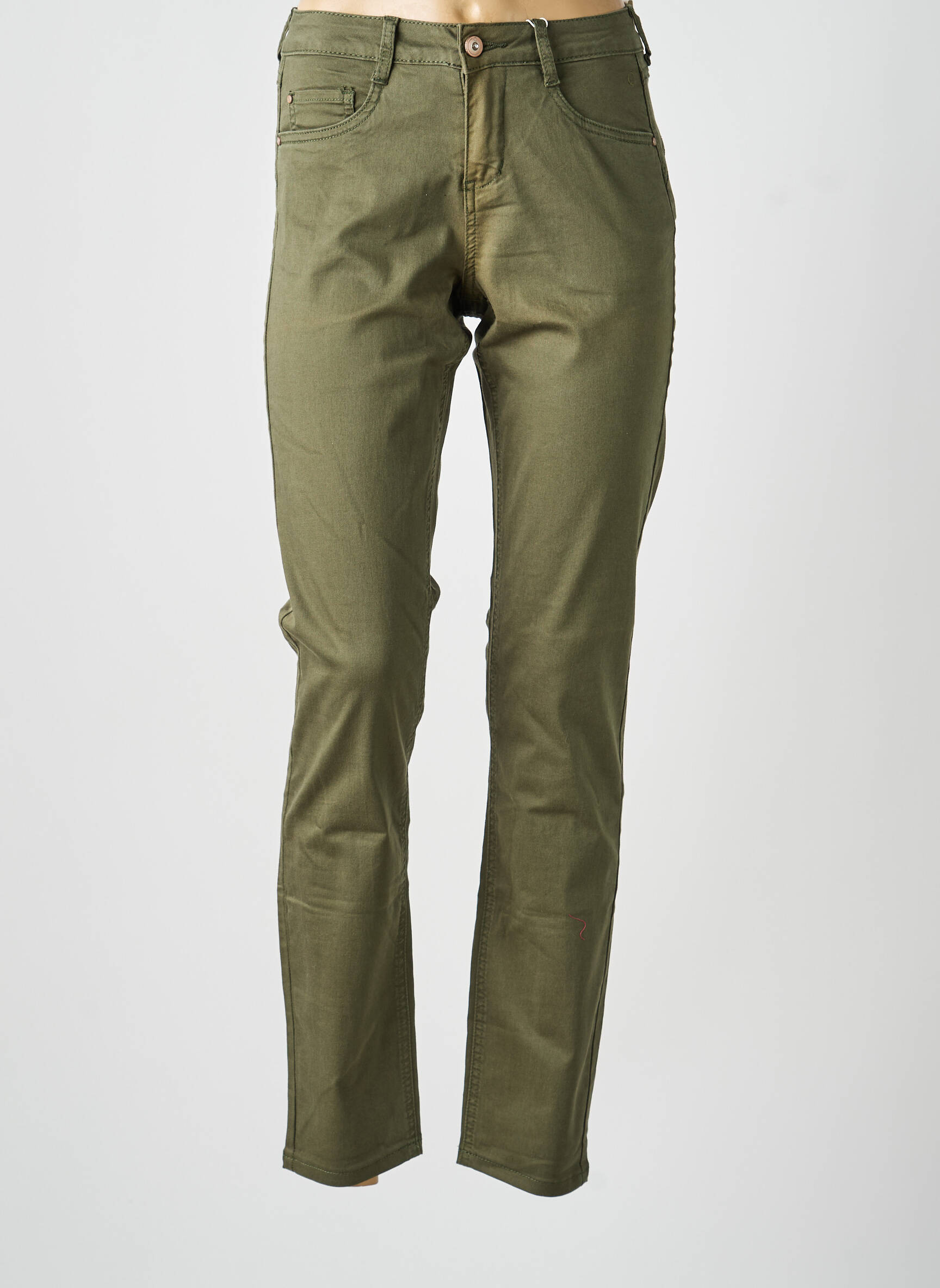 Jeans coupe slim stretch taille normale vert CREAM femme