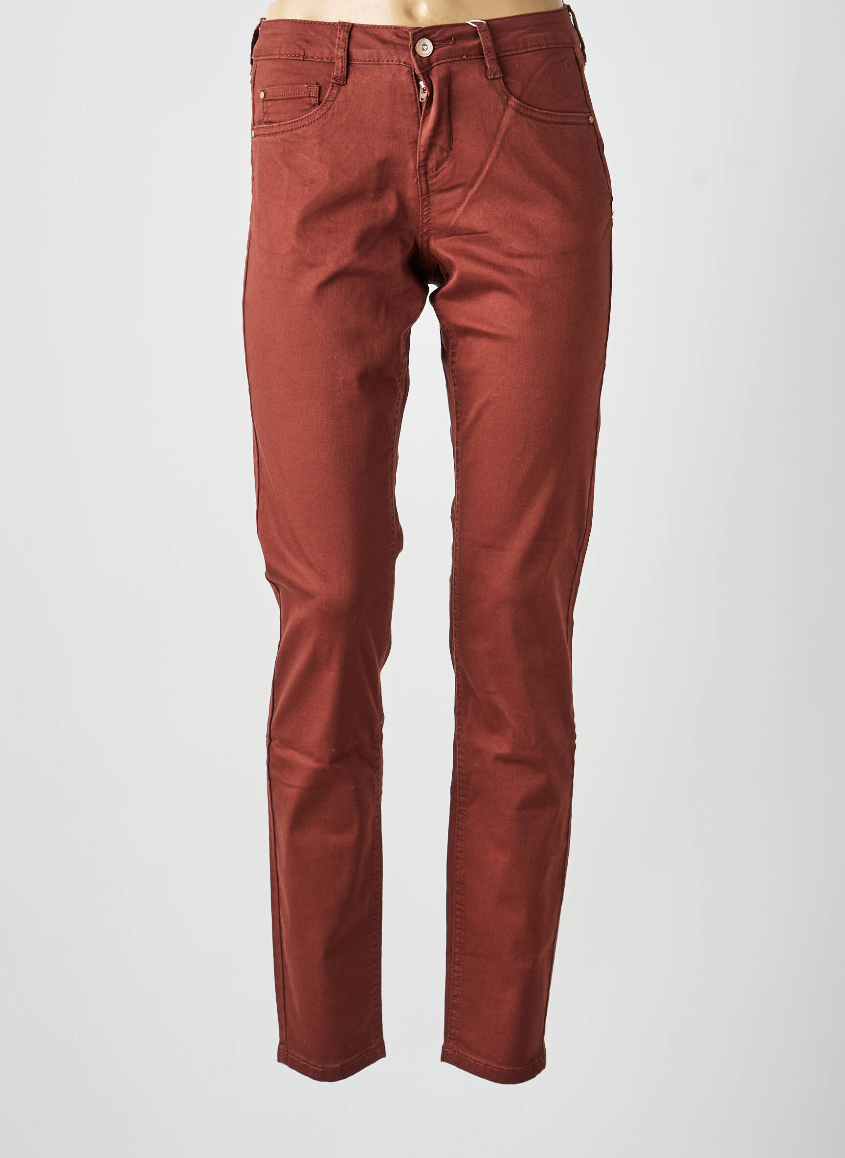 Jeans coupe slim stretch taille normale orange CREAM femme