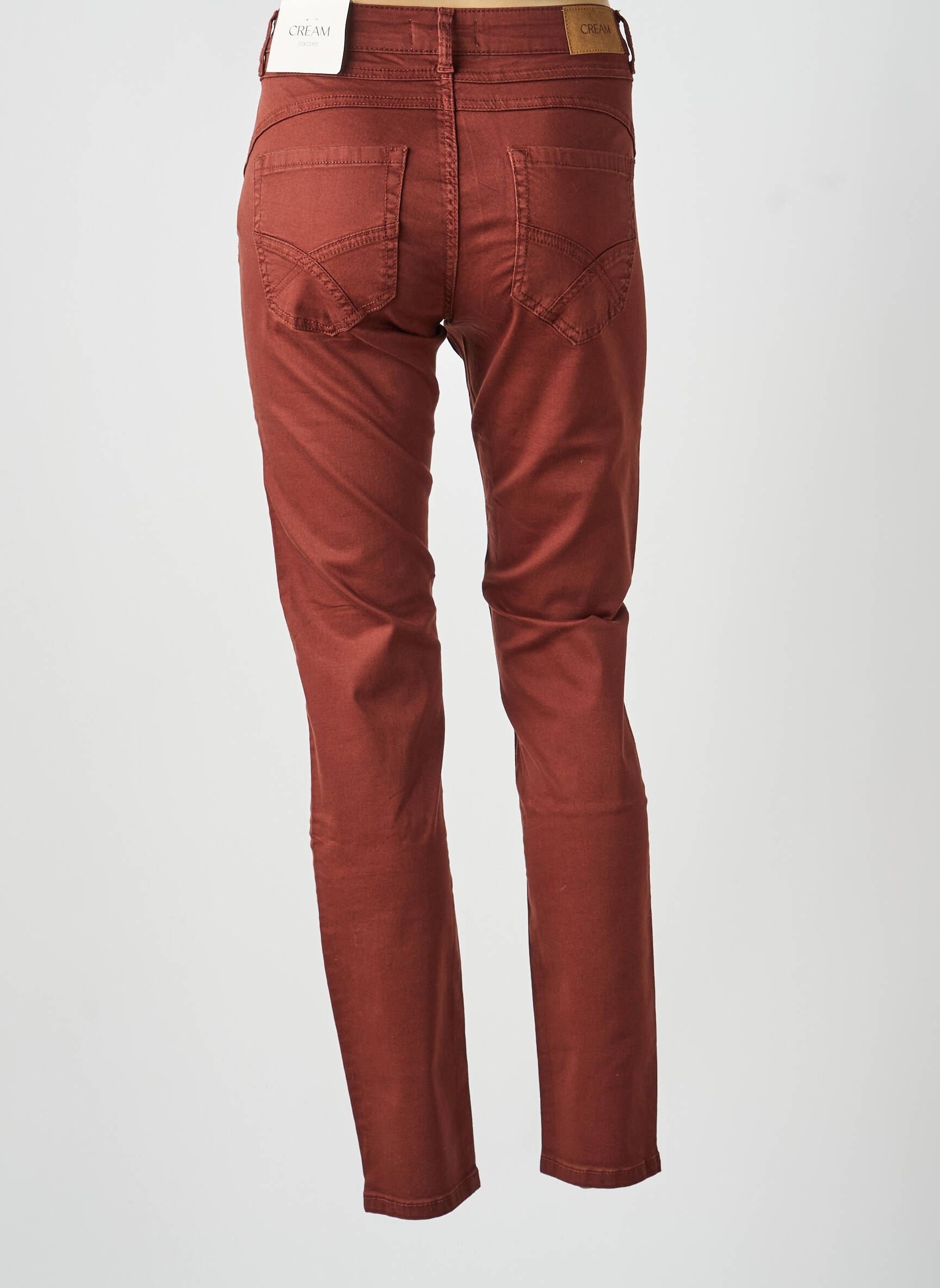Jeans coupe slim stretch taille normale orange CREAM femme