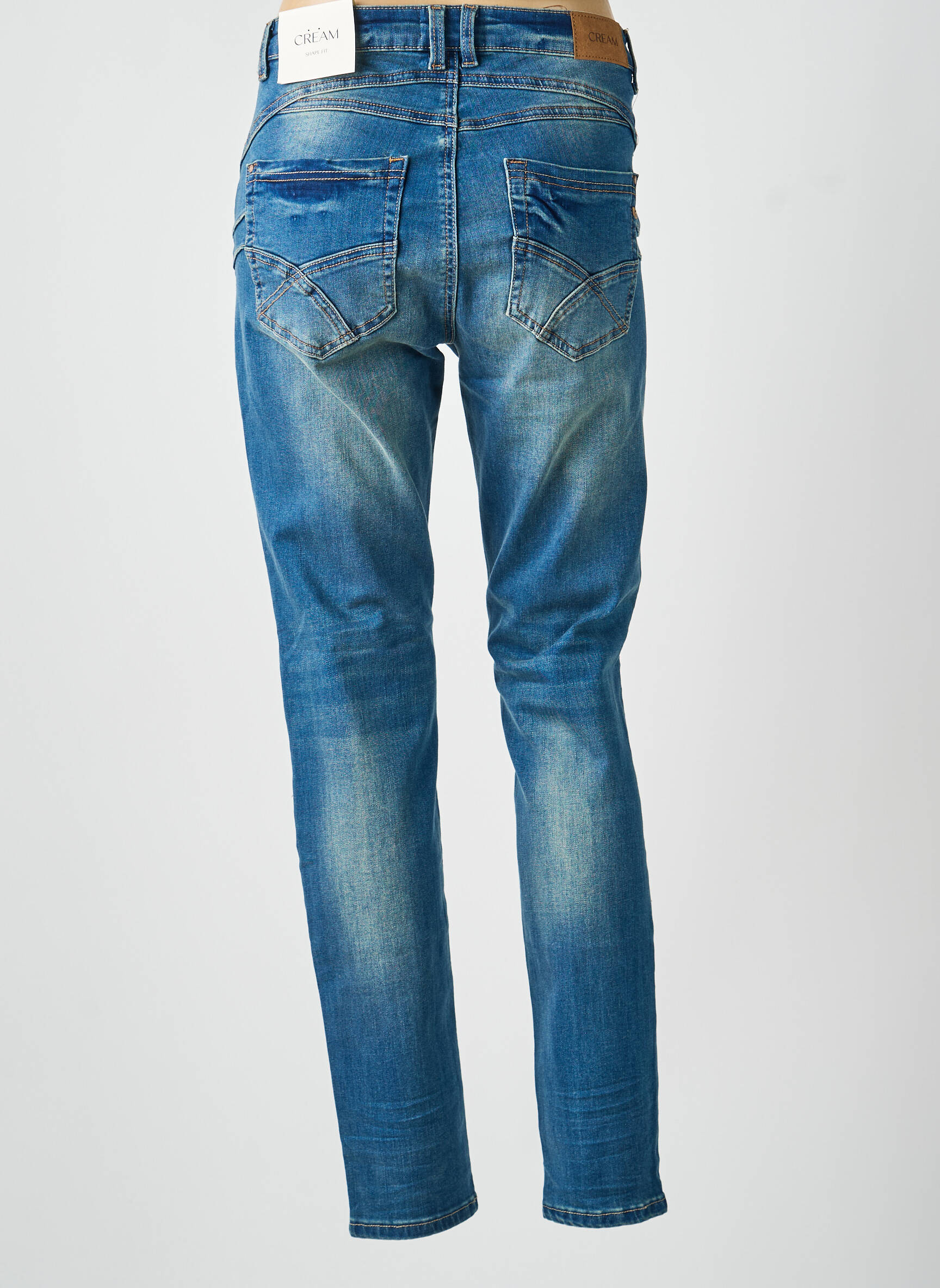 Jeans coupe slim taille haute taille haute bleu CREAM femme