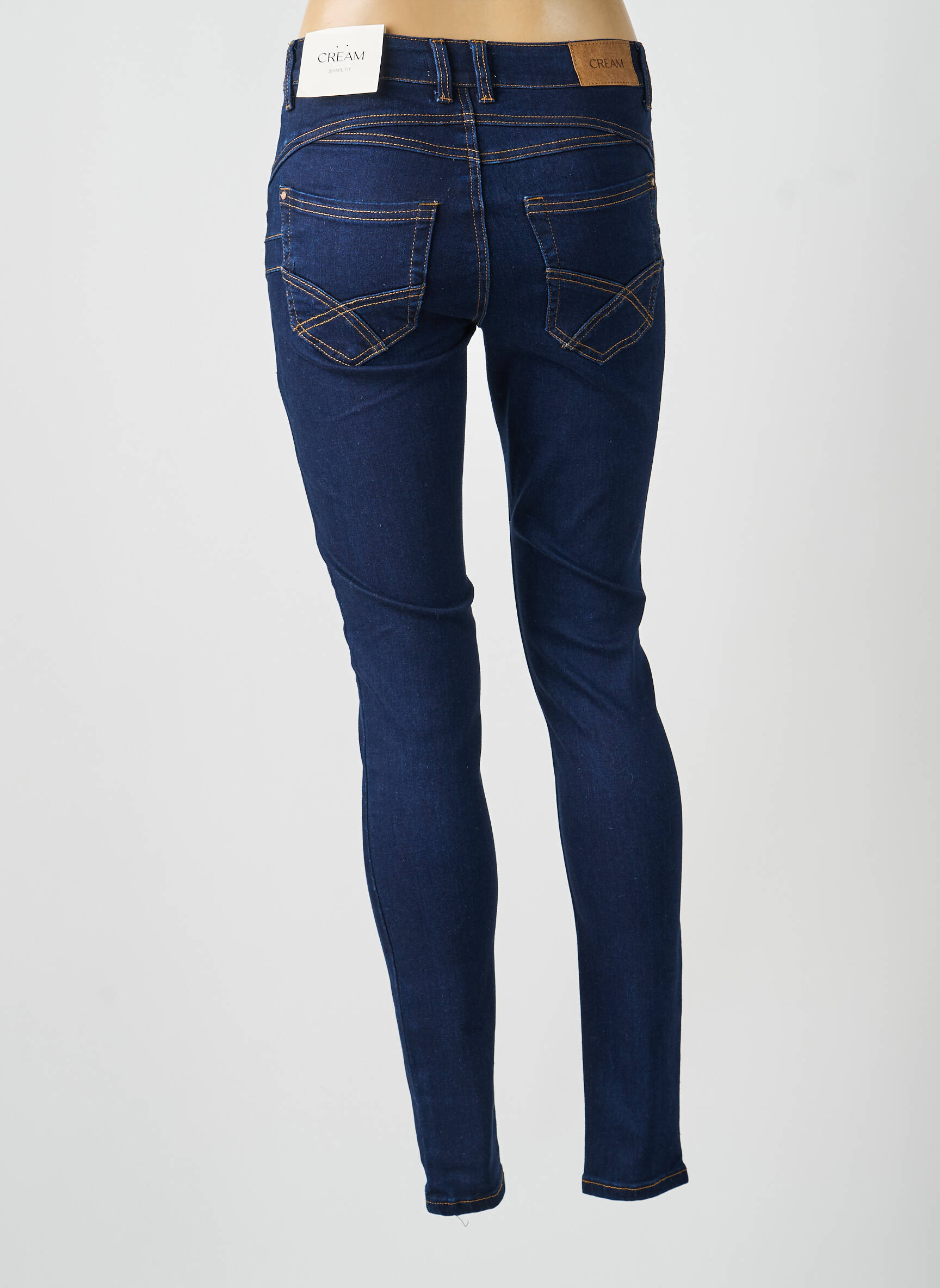 Jeans skinny tissage brut taille haute bleu CREAM femme