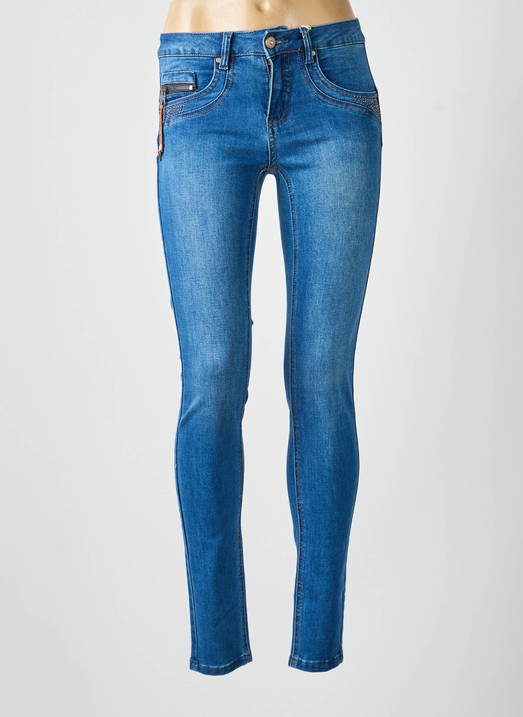 Jeans skinny taille normale taille normale bleu CREAM femme