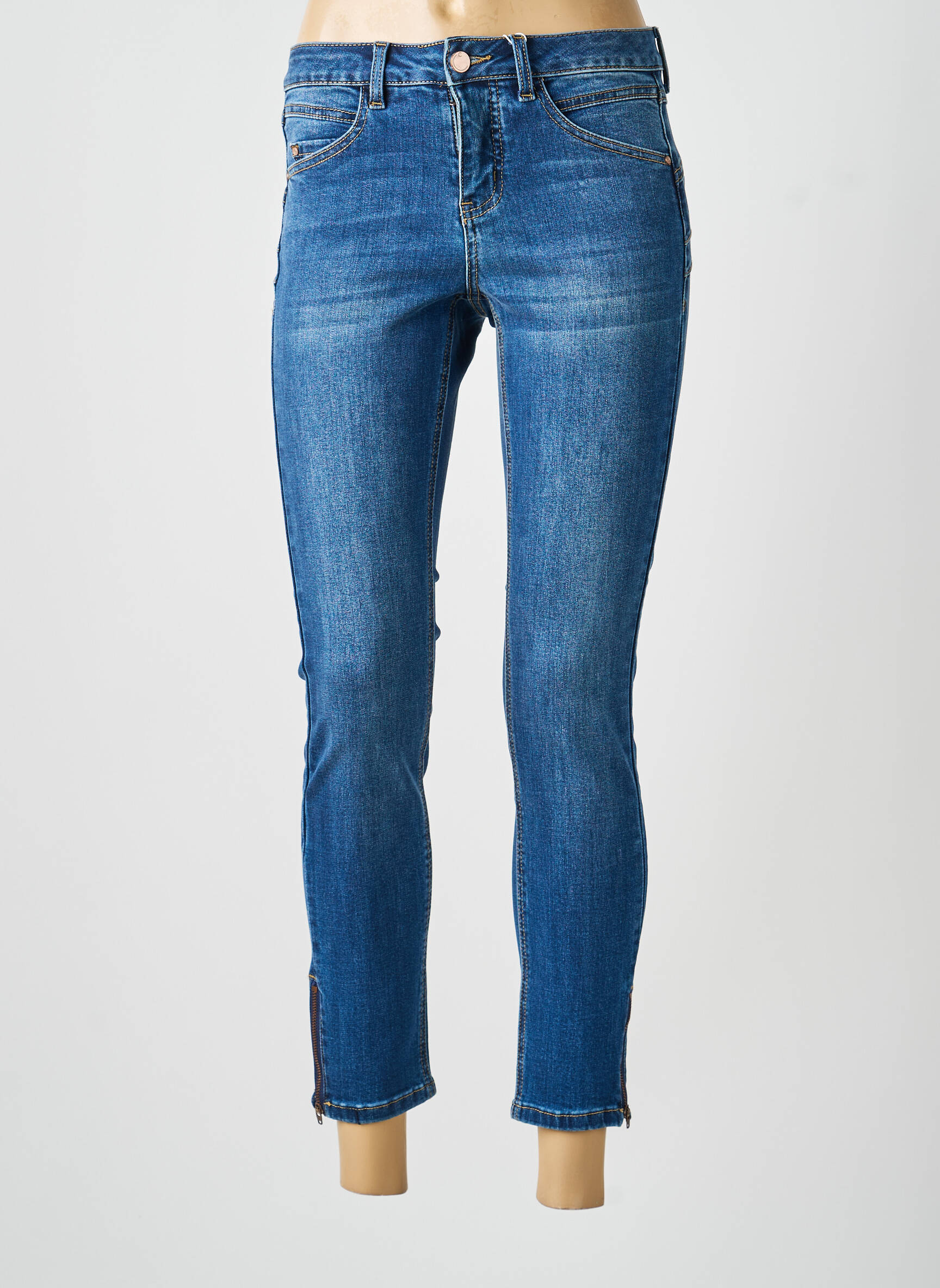 Jeans skinny taille normale taille normale bleu CREAM femme