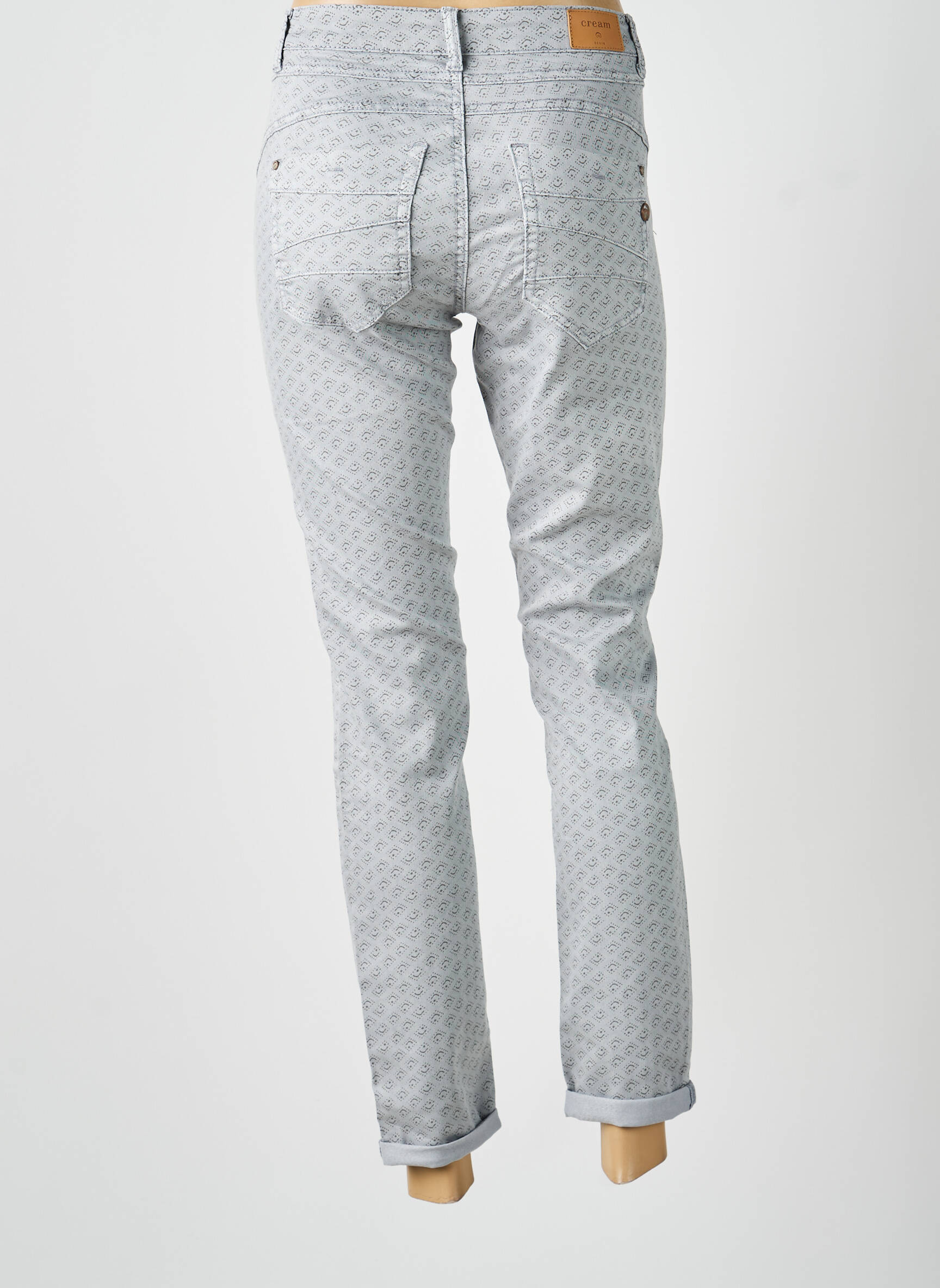Jeans coupe slim stretch taille normale gris CREAM femme
