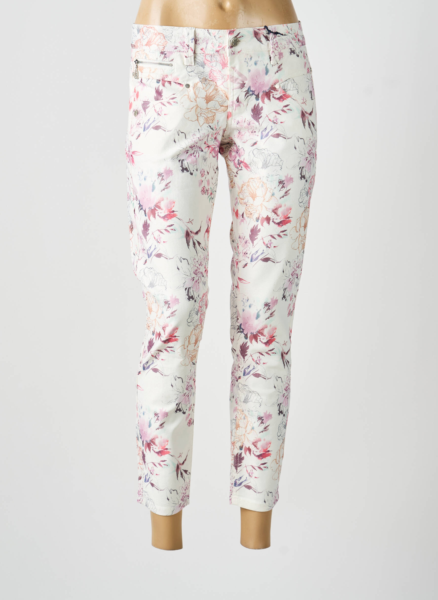 Jeans coupe slim taille normale taille normale blanc FREEMAN T.PORTER femme
