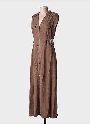 Robe longue manches courtes manches courtes marron TIFFOSI femme