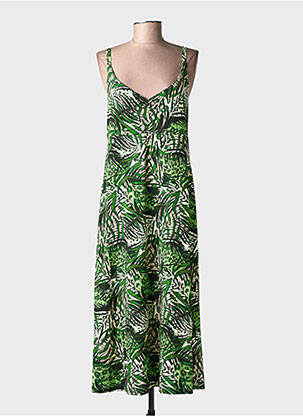Robe mi-longue sans manche sans manche vert GEISHA femme