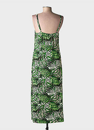 Robe mi-longue sans manche sans manche vert GEISHA femme