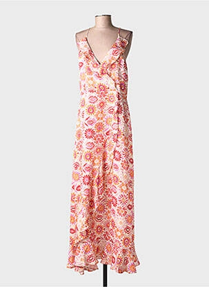 Robe longue tissage popeline sans manche orange MOLLY BRACKEN femme