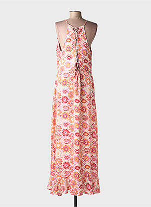 Robe longue tissage popeline sans manche orange MOLLY BRACKEN femme