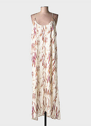 Robe longue tissage popeline fines bretelles blanc FREEMAN T.PORTER femme