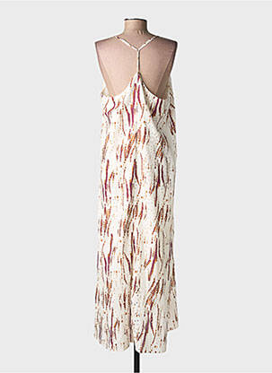 Robe longue tissage popeline fines bretelles blanc FREEMAN T.PORTER femme