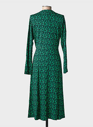Robe mi-longue imprimé fantaisie manches longues vert BLUTSGESCHWISTER femme