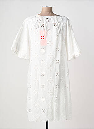 Robe mi-longue manches courtes manches courtes blanc RINO & PELLE femme