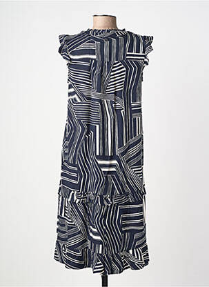 Robe mi-longue imprimé fantaisie manches courtes bleu STREET ONE femme