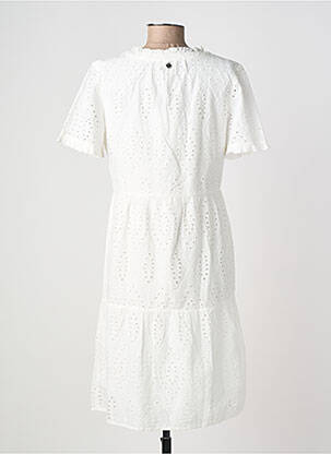 Robe mi-longue manches courtes manches courtes blanc STREET ONE femme