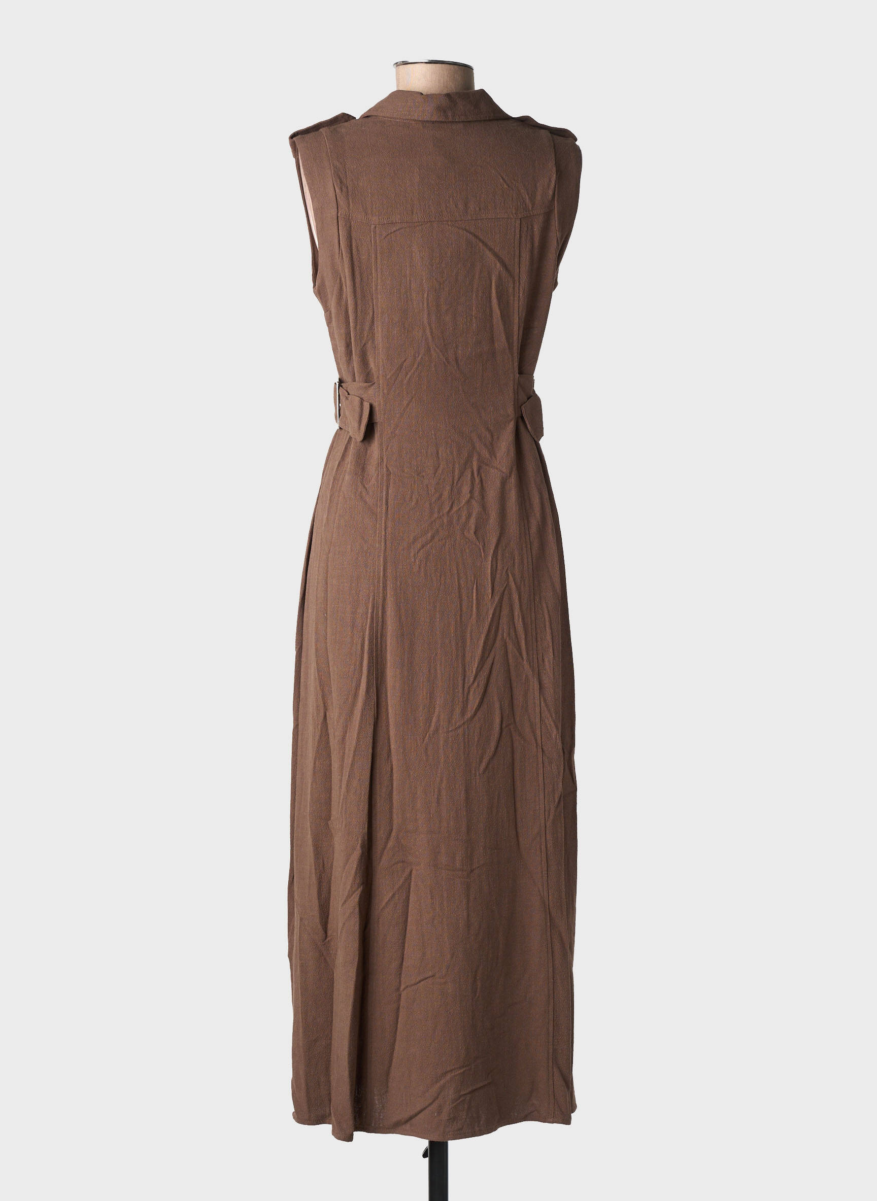 Robe longue manches courtes manches courtes marron TIFFOSI femme