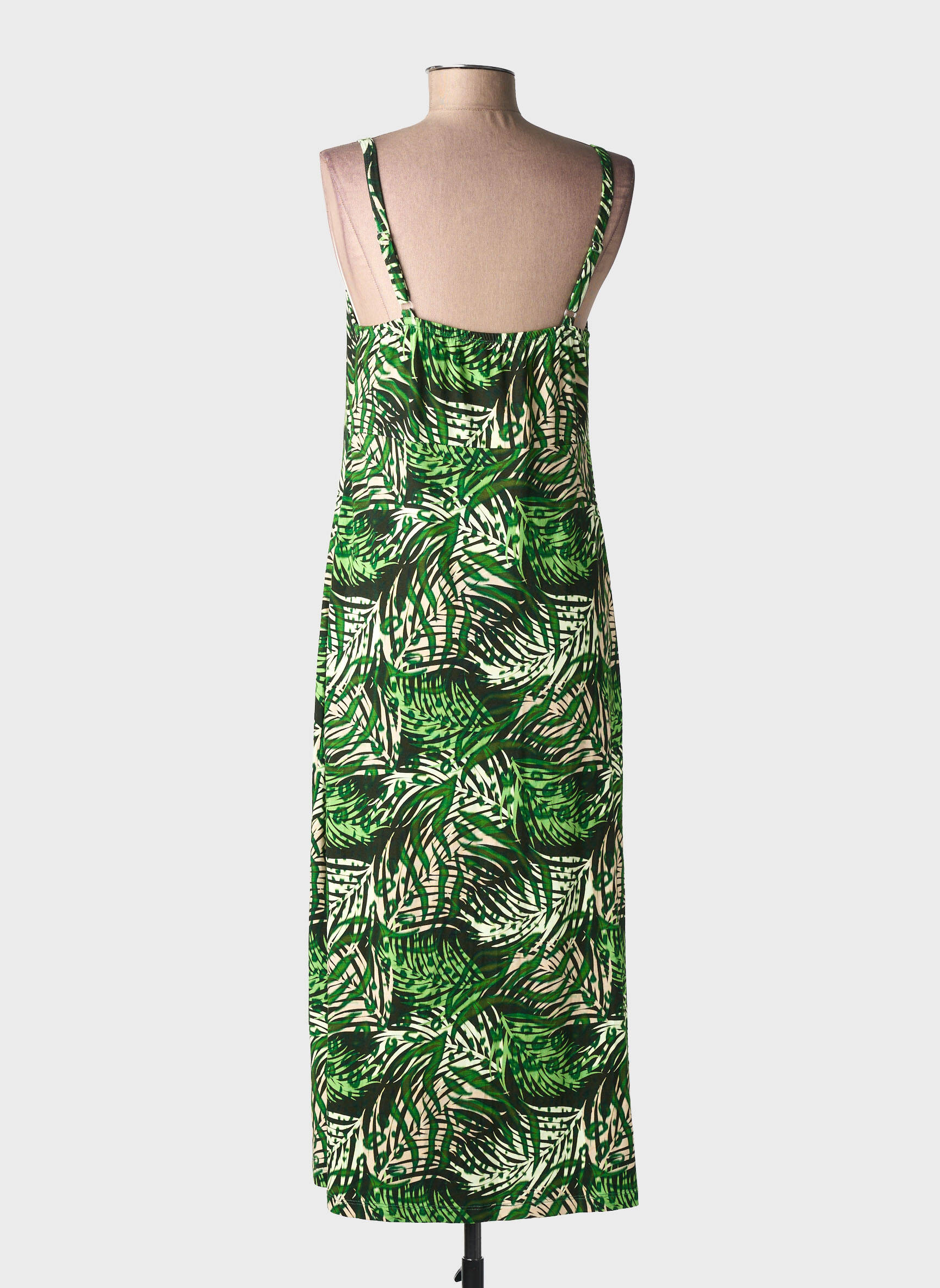 Robe mi-longue sans manche sans manche vert GEISHA femme