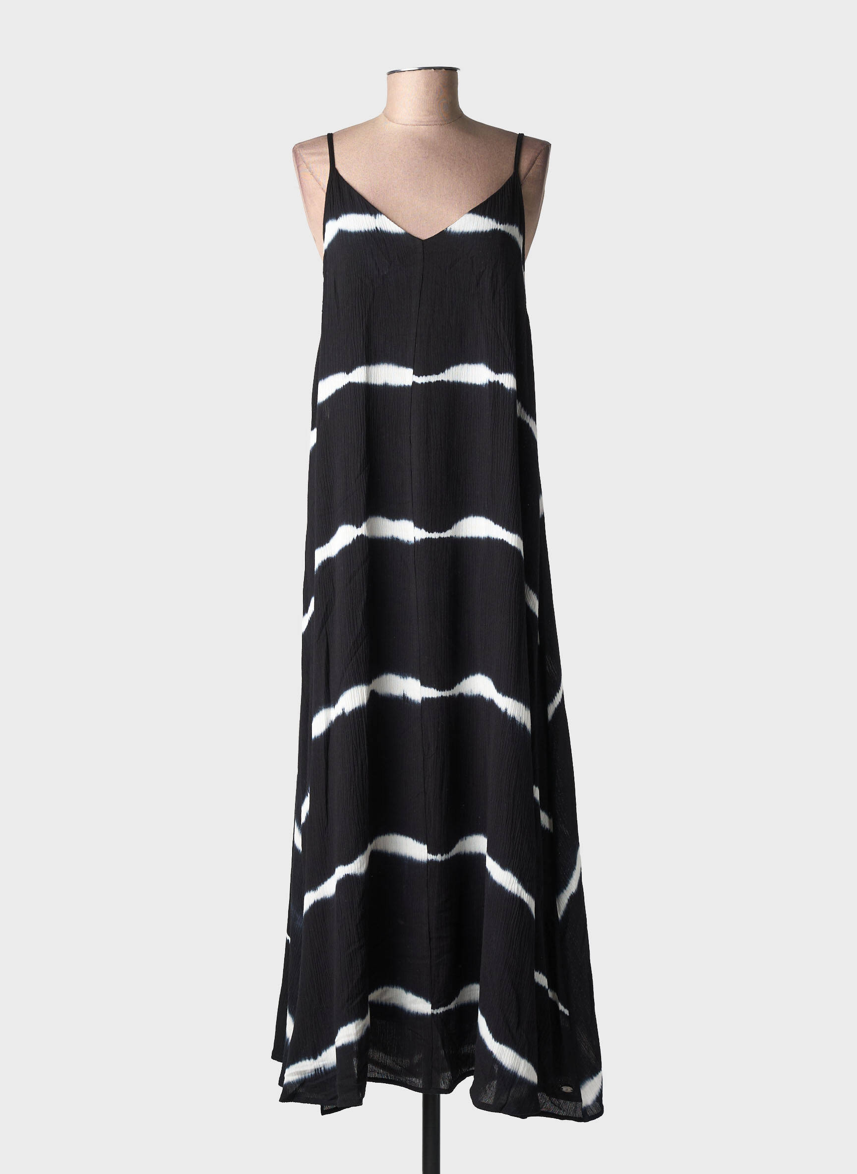 Robe longue fines bretelles fines bretelles noir FREEMAN T.PORTER femme