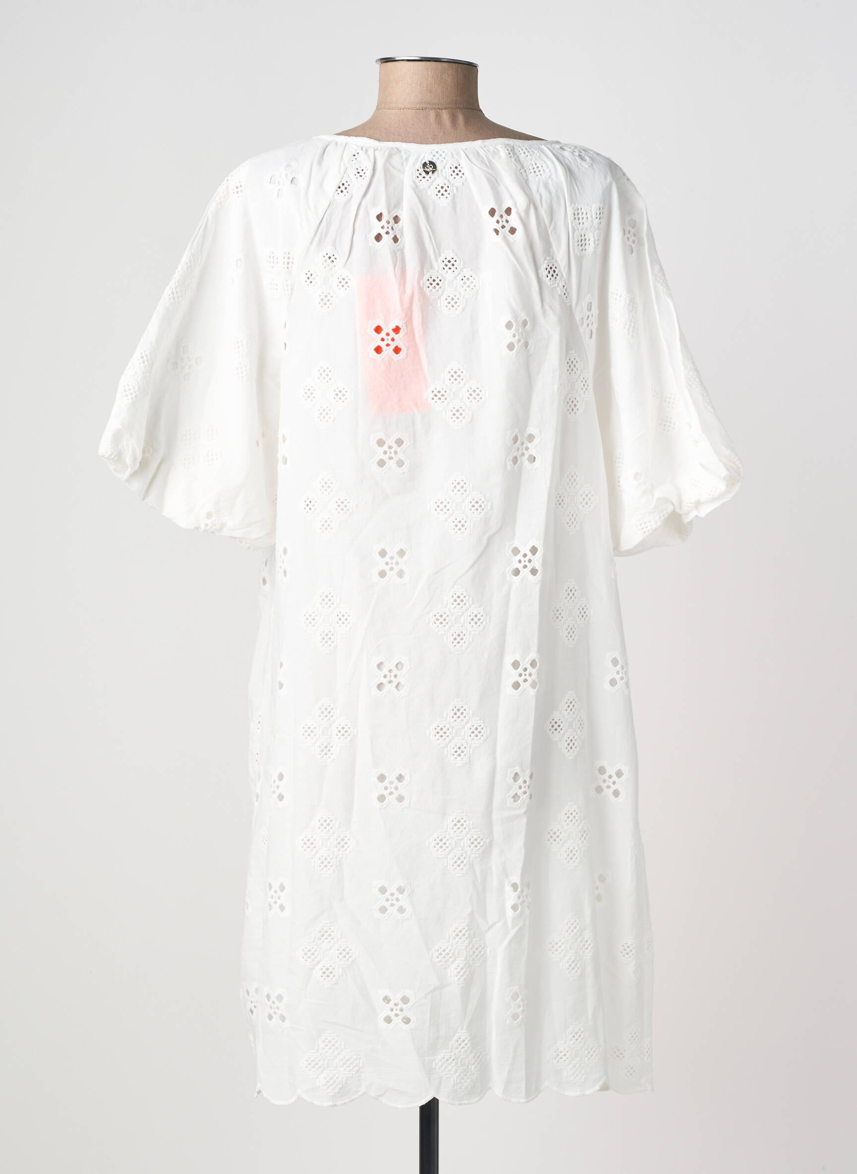 Robe mi-longue manches courtes manches courtes blanc RINO & PELLE femme