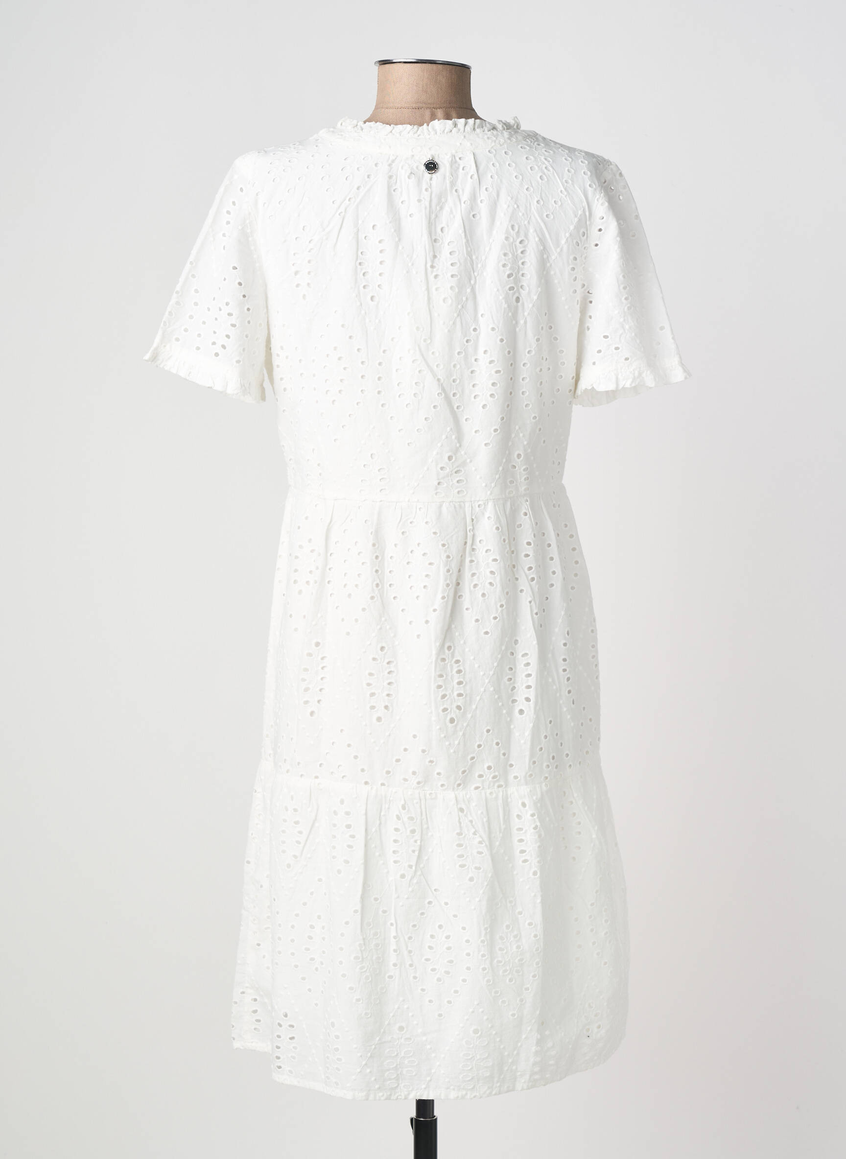Robe mi-longue manches courtes manches courtes blanc STREET ONE femme