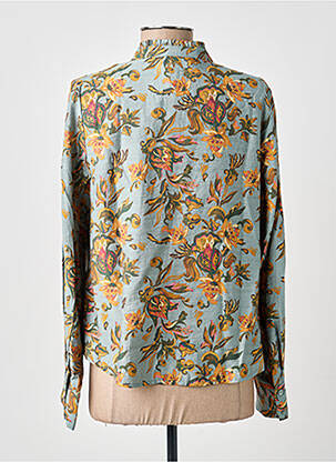 Chemisier imprimé fleurs manches longues bleu SURKANA femme