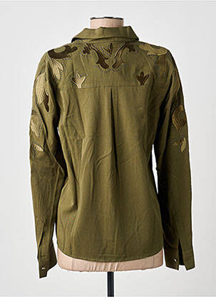 Chemisier tissage crêpe manches longues vert FREEMAN T.PORTER femme