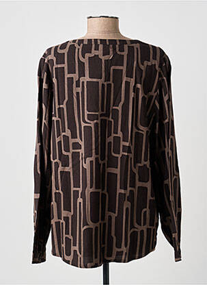 Blouse tissage popeline manches longues marron STREET ONE femme