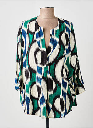 Blouse tissage popeline manches 3/4 vert MOLLY BRACKEN femme
