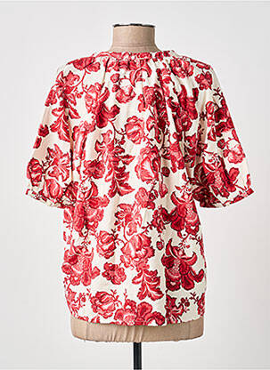 Chemisier manches courtes manches courtes rouge ICHI femme