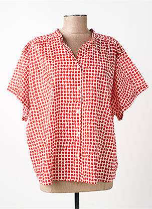 Chemisier manches courtes manches courtes rouge ICHI femme