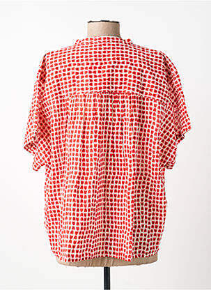 Chemisier manches courtes manches courtes rouge ICHI femme