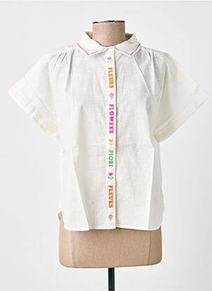 Chemisier manches courtes manches courtes beige ICHI femme